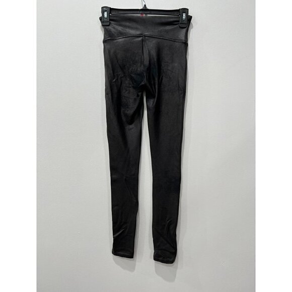 SPANX Size S Faux Leather Leggings Coated Black - Picture 11 of 16